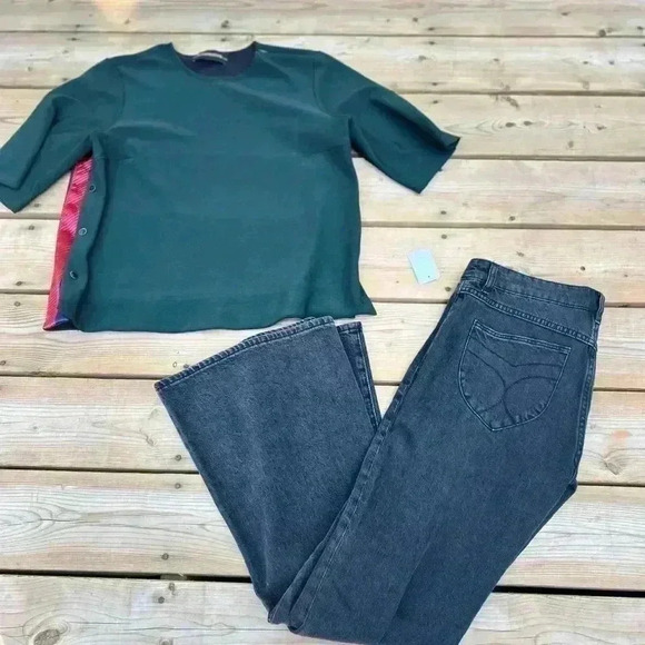 🧨By Malene  Birger Green Boxy Fall Top Business Casual🧨 - Picture 9 of 15